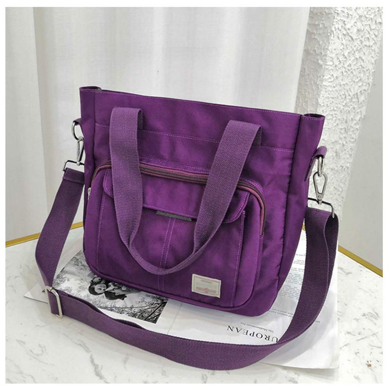 KARRESLY Women's Casual Hobo Shoulder Bag Large Capacity Nylon Daily Messenger Bag Work Shopper Handbag Purse(Purple) - Image 2